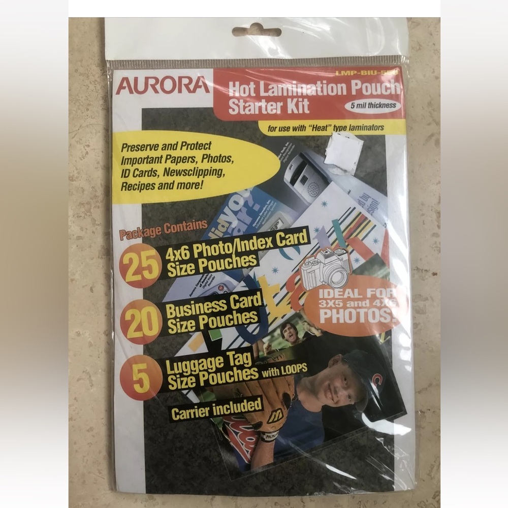 Household Hot Laminating Pouch Starter Kit To Use W A Heat Laminator. 50 Pieces